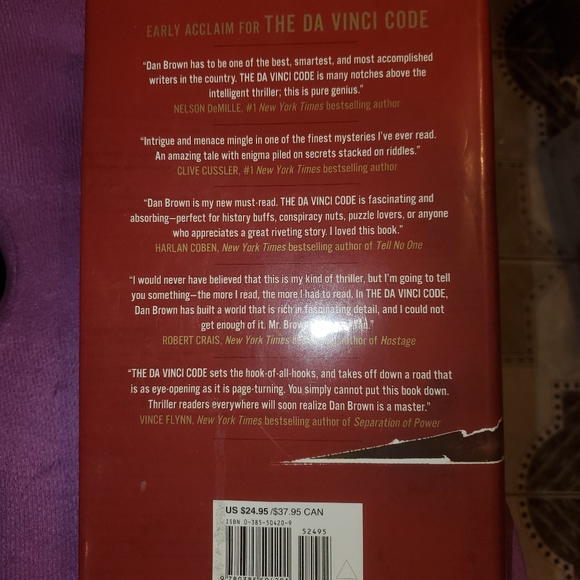 The Davinci Code Hardcover Book - Picture 2 of 4